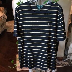 Ralph Lauren top size 1 x black with gold stripes